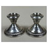 Pair Of Weighted Sterling Candle Holders