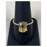 Sz 9 Sterling Silver Ring w/ Stone