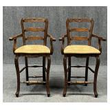 Pair of French Country Bar Height Barstools
