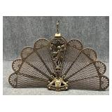 Metal Peacock Style Fireplace Screen