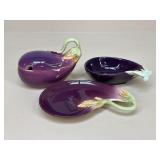 Fitz & Floyd Eggplant Bowls & Plate|3 pc