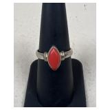 Sz 7 Sterling Silver Ring w/ Stone