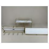 Gold & White Wall Shelves / 3 pc
