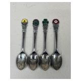 Silver Plated Souvenir Spoons / 4 pc
