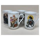 Norman Rockwell Mugs|4 pc