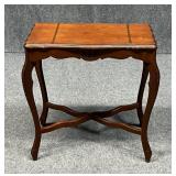 Carved Wood Side Table w / Inlaid Detail
