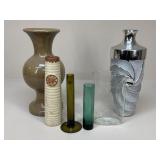 Ceramic, Glass & Terracotta Vase Assortment|6 pc