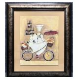 Chef on Bicycle Print by Jennifer Garant