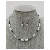 Pearl & Beaded Necklace And Earring Set