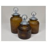 Glass & Metal Canisters|3 pc