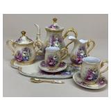 Nippon Hand-Painted Porcelain Tea Set|9 pc