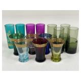 Colored Glass Shot Glasses / 14 pc