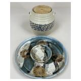 Stoneware Chip & Dip Tray & Barrel