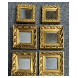 6/PC Mirrors in Gold Tone Frames
