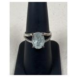Sz 7.5 Sterling Silver Ring w/ Stone