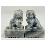 Pair Of Alabaster Foo Dogs