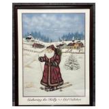 "Gathering the Holly" Santa Print by Gail Gallahan