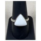 Sz 9 Sterling Silver Ring w/ Stone