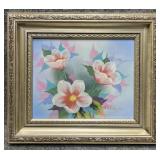Original Painting on Canvas Signed Rose
