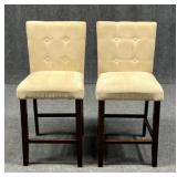 Pair of Tufted Counter Height Barstools