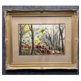 Original Watercolor Signed Mere Green