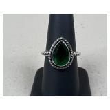 Sz 7.5 Sterling Silver Ring w/ Stone