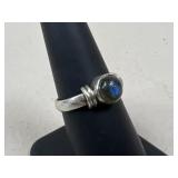 Sz 7 Sterling Silver Ring w/ Stone