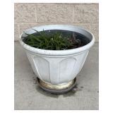 Resin Planter w / Potted Plant
