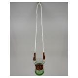 Hands Free Green Glass Tumbler On Lanyard