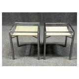 Leon Rosen Chrome End Table w/ Glass Top