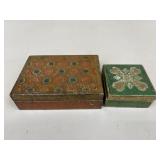 Painted Wooden Boxes / 2 pc