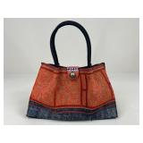 Large Purse w/ Cross Stitch Accents