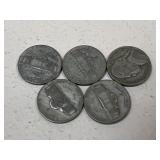 Jefferson War Nickels / 5 pc