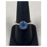 Sz 7 Sterling Silver Ring w/ Stone