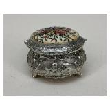 Sankyo Musical Trinket Box w/Needlepoint