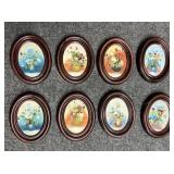 8/PC Miniture Oval Oil Paintings