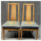Pair of Vintage Chairs w/Needlepoint Seats