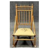 Sewing Rocker w / Needlepoint Seat