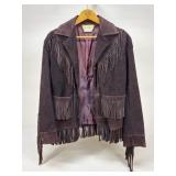 Sz. 40 Chamarras Vasquez Fringe Suede Jacket
