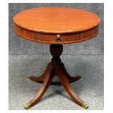 Drum Style Pedestal Table w / Drawer