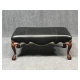 Bench w/Ball & Claw Feet & Faux Leather Top