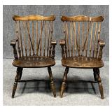 Pair of Spindle Back Dining Chairs
