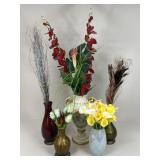 Artificial Stems w/ Vases / 5 pc