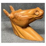 Wood Horse Head Sculpture
