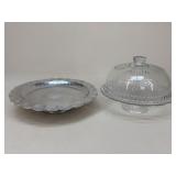Crystal & Pewter Cake Stands / 2 pc
