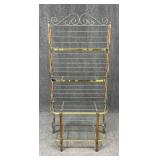Metal & Wood Bakers Rack w/ Glass Shelves