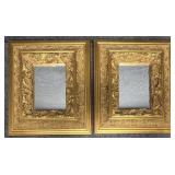 2/PC Mirrors Framed Gold Tone