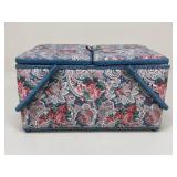 Floral Print Sewing Basket