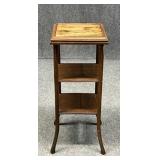 Wood Fern Stand w/ Wood Top