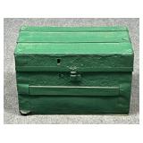 Painted Wood & Metal Antique Trunk